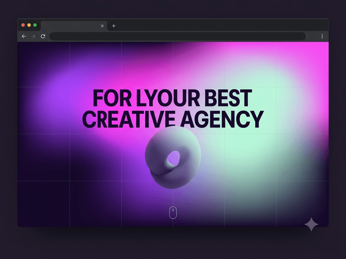 Interactive marketing website with scroll-driven 3D and gradient hero